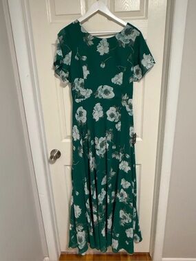 Lulu's Green Floral Maxi Dress